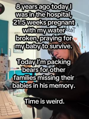 Time is so strange. 8 years ago yesterday is when my water broke. He stayed pregnant for a few days before we lost our sweet guy. It feels good, putting my grief to work. #pregnancyloss #lossmom #grief #atouchofteddy #nonprofit