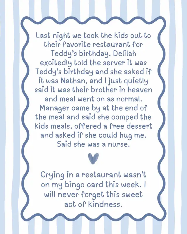 This will live in my heart forever 🤍 #pregnancyloss #lossmom #grief #atouchofteddy #actofkindness