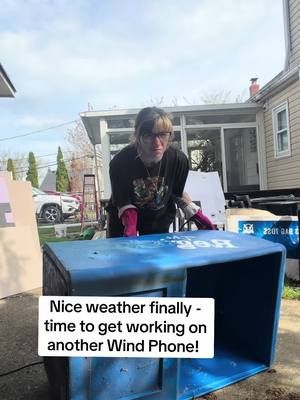 Time to work on another Wind Phone! This one is being sponsored by the Eastlake Women’s Club - one of two actually! Find a Wind Phone near you at mywindphone . com by using their map!  #windphone #atouchofteddy #nonprofit #grief #loss