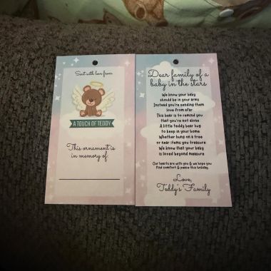I searched up and down for my tags, tore my office up… and realized.. I’m out. I ordered more flyers, but not tags 🤣 whoops! So here’s to ordering new tags for year 4 of ATOT! Crazy this October will be our 4th year for the October free teddy ornaments! Where has time gone! 🧸