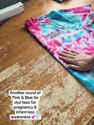 Who do you wear pink & blue for? 💕🩵 #tiedye #lossmom #grief #atouchofteddy #nonprofit