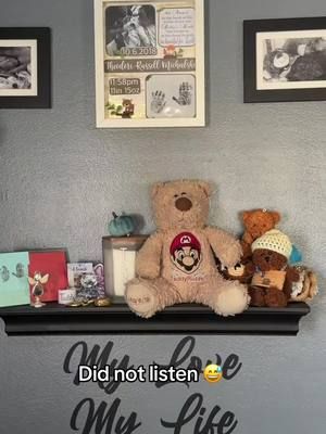 Little dark humor to start off this Tuesday 🤣😅 clearly in a mood this morning lolol.  And now he just listens to me from afar 😅🤣 #pregnancyloss #lossmom #grief #atouchofteddy #nonprofit