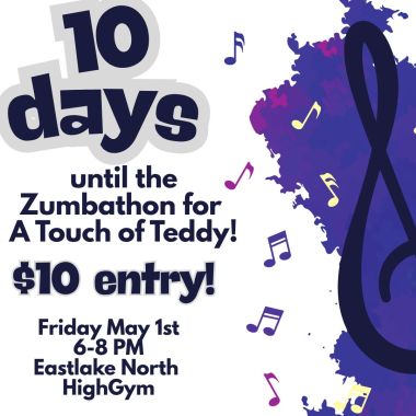 10 MORE DAYS!!! Who’s ready to dance with us?! So many cool raffle prizes, 2 hours of fun, 7 amazing instructors and we’re dancing for so many sweet babies in the stars!! Come boogie with us! ❤️✨

Don’t wanna dance? Come grab snacks and bid on raffle prizes! 🫶🏼 

#zumbathon #zumba #fundraiser #atouchofteddy
