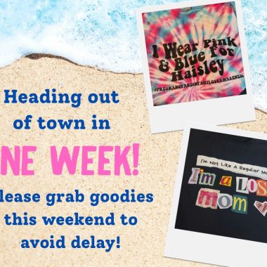 Hey pals! I will NOT be closing my site but there will be a delay if you order after this weekend! So if you’re wanting to grab a tee, I’ll get everything caught up before I leave! As always, all proceeds go to our little mission, so thank you for the support!! 🫶🏼🧸 🔗⬇️