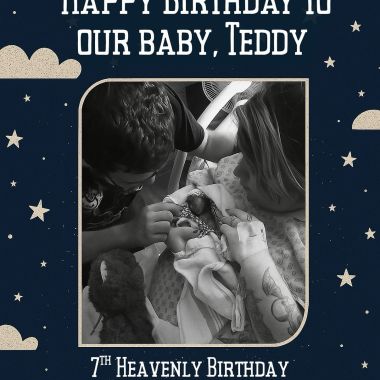 The Boy Behind The Bears 🧸

Happy 7th birthday to my baby Teddy in the stars. I can’t believe it’s been 7 years since we said hello & goodbye, since I’ve held you & got to sing to you. Thank you for making me a mama. You are my reason. I just want you to know how loved you are, how much we miss you, how much I wish you were here to play with your siblings. I love you baby boy, please keep watching over us, and I know you have so many friends up there 🧸

Love always, 
Mommy, Daddy, Nathan & Delilah
.
.
.
.
.
#pregnancyloss #pregnancyandinfantloss #grief #atouchofteddy #nonprofit #stillborn #lossmom